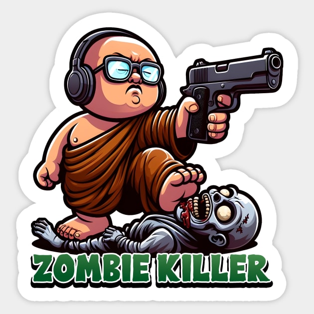 Zombie Killer Sticker by Rawlifegraphic